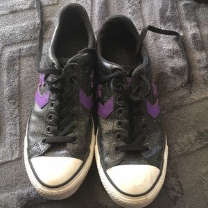 Purple & Black Sparkly Converse